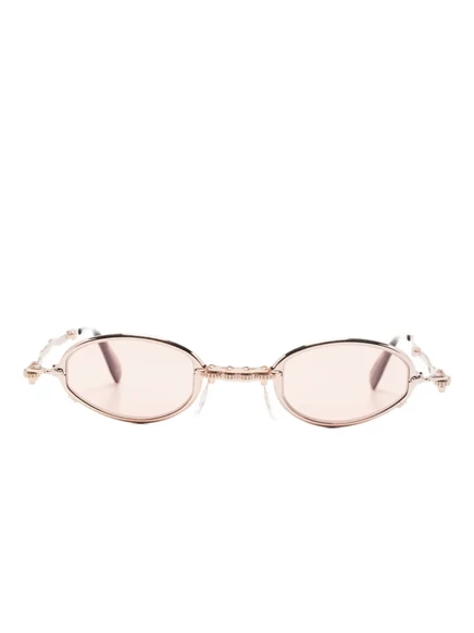 Солнцезащитные очки в овальной оправе в форме скульптуры Kuboraum pink