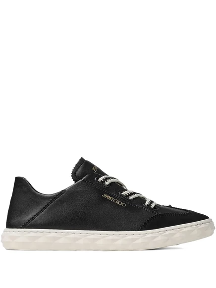 Кроссовки на шнуровке из бриллиантовой кожи Jimmy Choo black