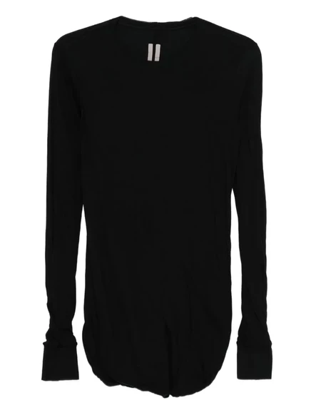 Мужская двухслойная футболка Rick Owens с длинным рукавом, черная