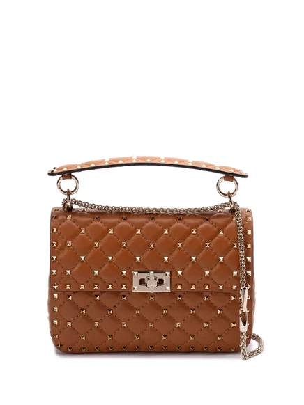 Женская сумка Valentino Garavani Rockstud Spike, коричневая