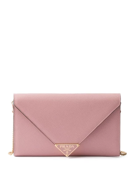 Женская сумка-клатч Prada Saffiano mini, светло-розовая