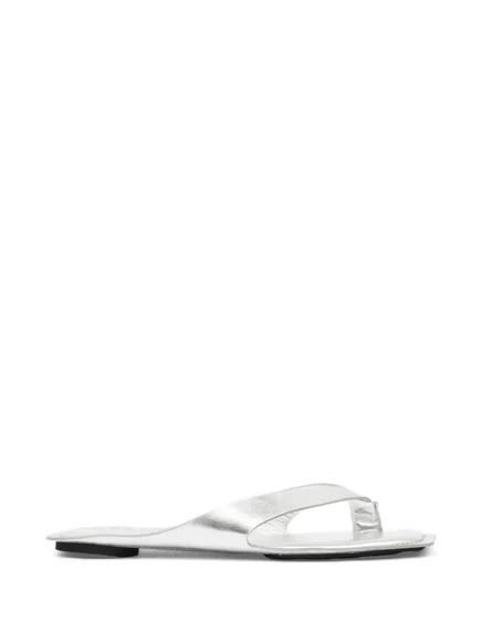 Женские шлепанцы MM6 Maison Margiela, серебристые