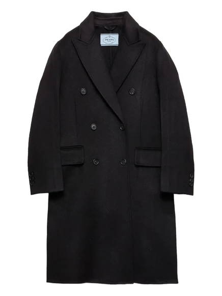 Двубортное пальто от Prada black