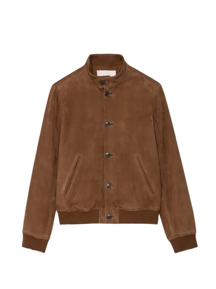 Мужская замшевая куртка Zadig & Voltaire Lonni на пуговицах, коричневая