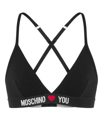 Женский бюстгальтер Moschino с логолентой, черный
