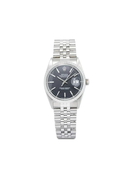 Часы Rolex Datejust 36 мм б/у, черный циферблат