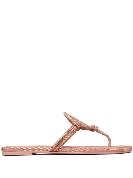 Вьетнамки Tory Burch Miller, украшенные кристаллами pink