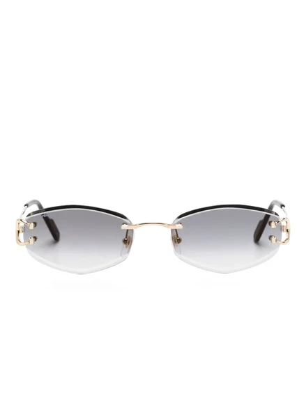 Солнцезащитные очки Cartier Eyewear в овальной оправе gold