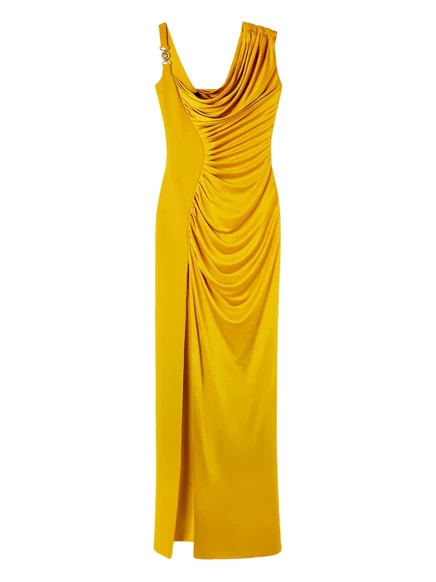 Женское платье Versace Medusa '95 драпированное, желтое