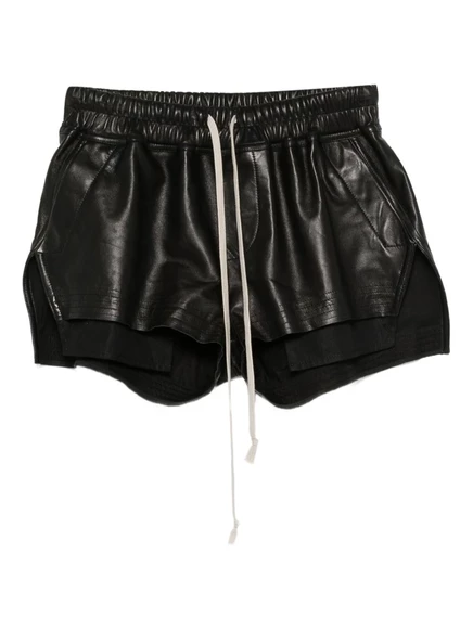 Кожаные шорты с завязками от Рика Оуэнса black