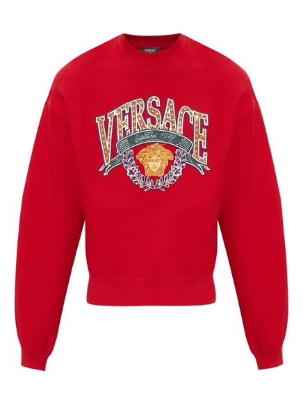 Мужская толстовка Versace с аппликацией Медуза, красная