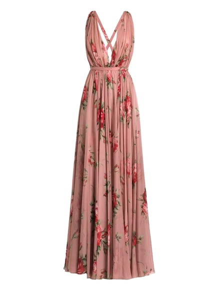 Женское платье Dolce & Gabbana цветочное, розовое