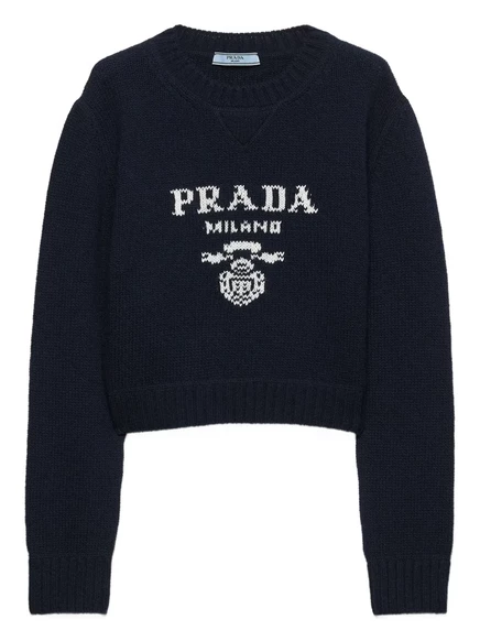 Женский свитер Prada с логотипом, синий