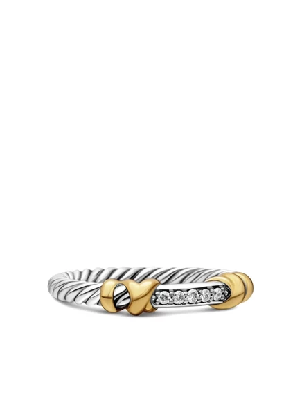 Женское кольцо David Yurman Petite Helena 4 мм с бриллиантами