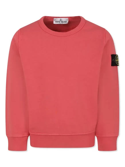 Свитшот для мальчиков Stone Island Junior, коралловый