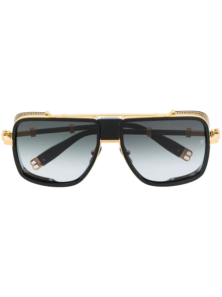 Мужские солнцезащитные очки Balmain Eyewear x Akoni крупные с градиентом, черные