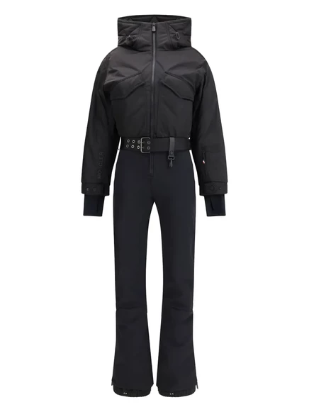 Лыжный костюм Moncler Grenoble с капюшоном и поясом black