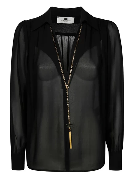 Женская рубашка Elisabetta Franchi Georgette, черная
