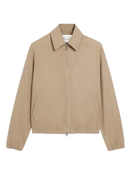 Мужская бомбер-куртка AMI Paris Ami De Coeur, бежевая