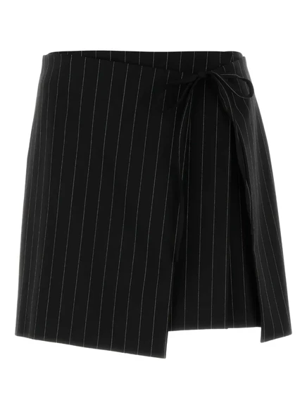 Женская мини-юбка Sportmax в тонкую полоску, черная