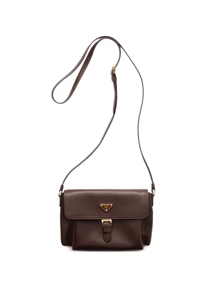 Сумка для смартфона Prada из кожи наппа, коричневая