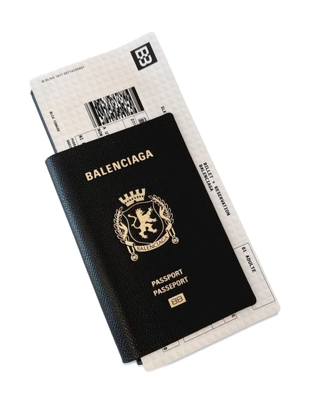 Мужской кожаный кошелек Balenciaga Passport, черный
