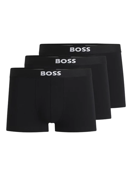 Мужские боксеры Boss, 3 шт., с логотипом на поясе, черные