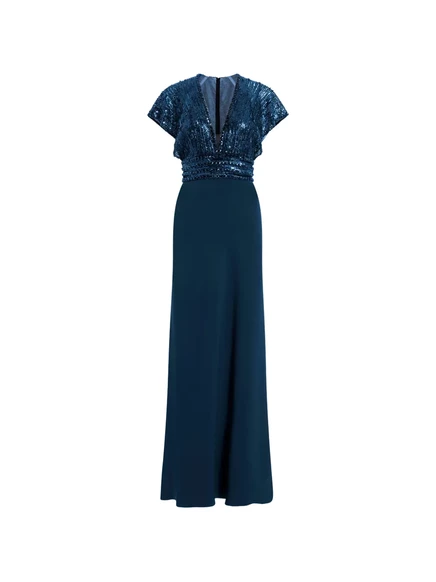 Женское платье Jenny Packham Cary с пайетками, синее
