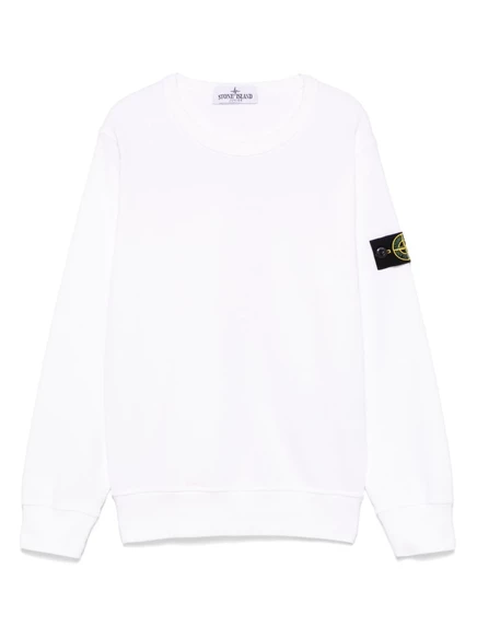 Свитшот для мальчиков Stone Island Junior с нашивкой, белый