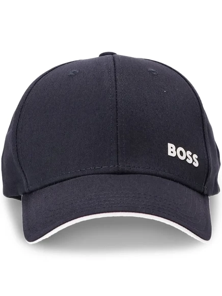 Мужская хлопковая кепка Boss с логотипом, синяя