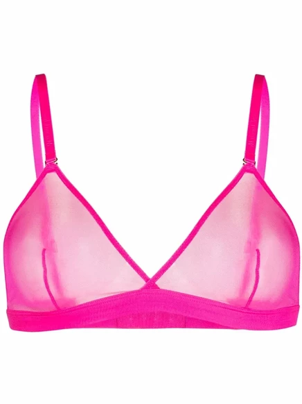 Неоновый прозрачный треугольный бюстгальтер Maison Close Corps à Corps pink