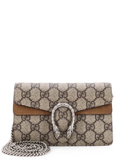 Женская сумка Gucci Dionysus через плечо мини, коричневая