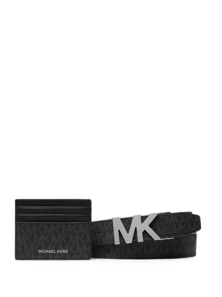 Мужской набор Michael Kors: картхолдер и ремень, черный