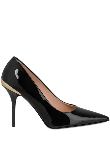 Обожаю туфли-лодочки на шпильке из лакированной кожи Moschino black