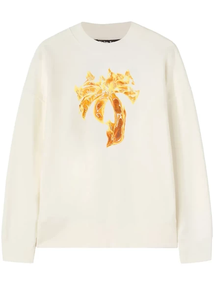 Мужской свитшот Palm Angels Burning Palm, молочный