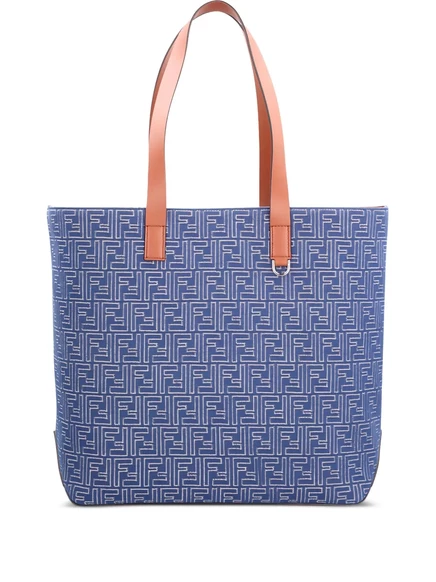 Сумка-тоут Fendi medium FF джаккард, синяя