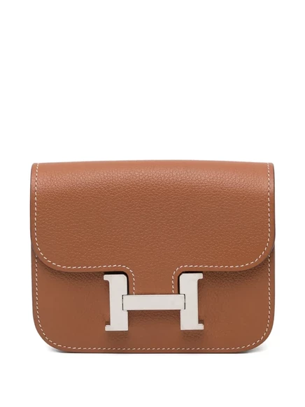 Женский кожаный кошелек Hermès Constance slim, коричневый