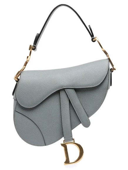 Женская сумка Christian Dior Saddle мини, зернистая кожа, синяя