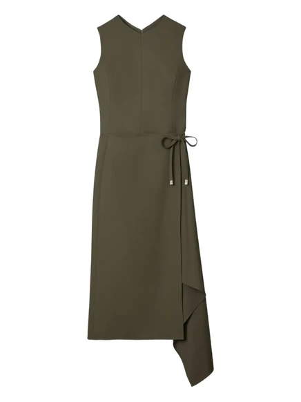 Асимметричное миди-платье с запахом от Tory Burch green