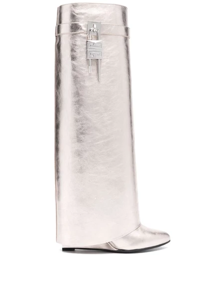 Женские сапоги Givenchy 85 мм Shark Lock, золотые