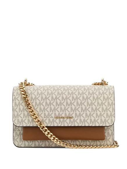 Женская сумка через плечо Michael Michael Kors Clair с монограммой, бежевая