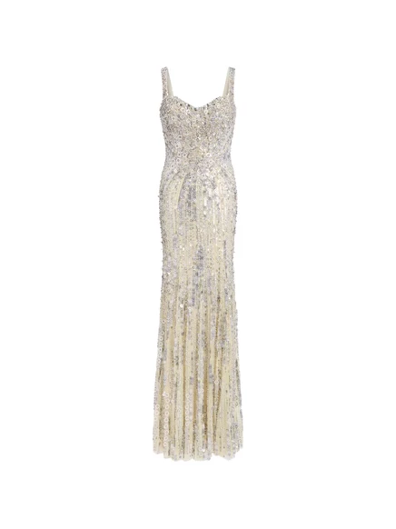 Женское платье Jenny Packham Da Vinci с пайетками, бежевое