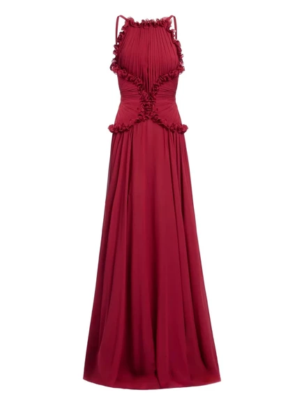 Женское вечернее платье Elie Saab, шелковое макси, красное