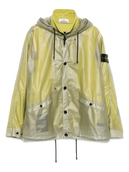 Мужская куртка-дождевик Stone Island с капюшоном, светло-зеленая