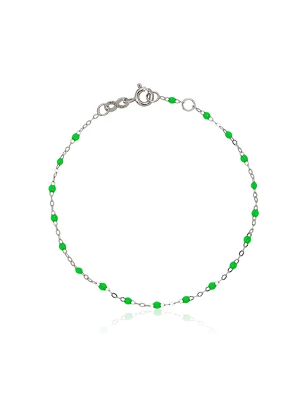 Женский браслет Gigi Clozeau 18K белое золото 17 см, зеленый