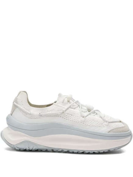 Кроссовки Moon Boot вязаные на шнуровке, белые