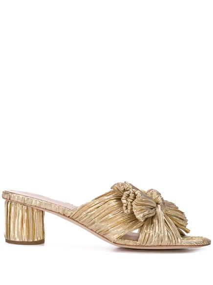 Босоножки с плиссированным узлом от Loeffler Randall Emilia gold