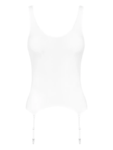 Женская майка Maison Close La Femme Amazone с подвязками, белая