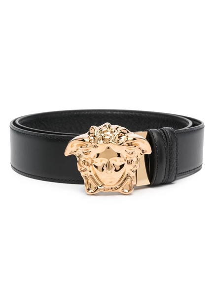 Реверсивный кожаный ремень Versace La Medusa black