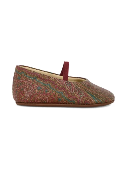 Балетки для девочек ETRO KIDS, пейсли, коричневые